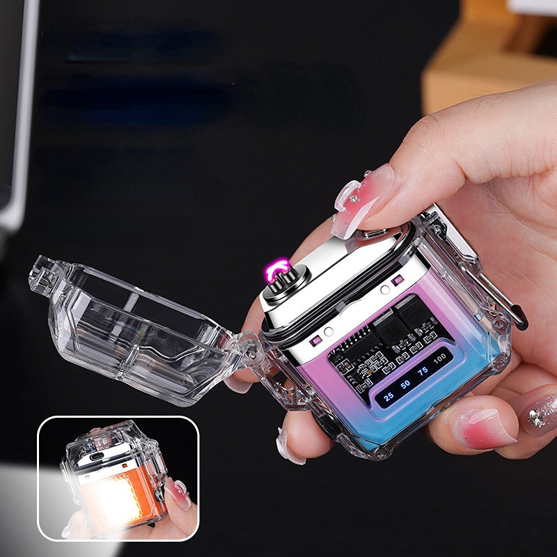 Waterproof arc lighter with light